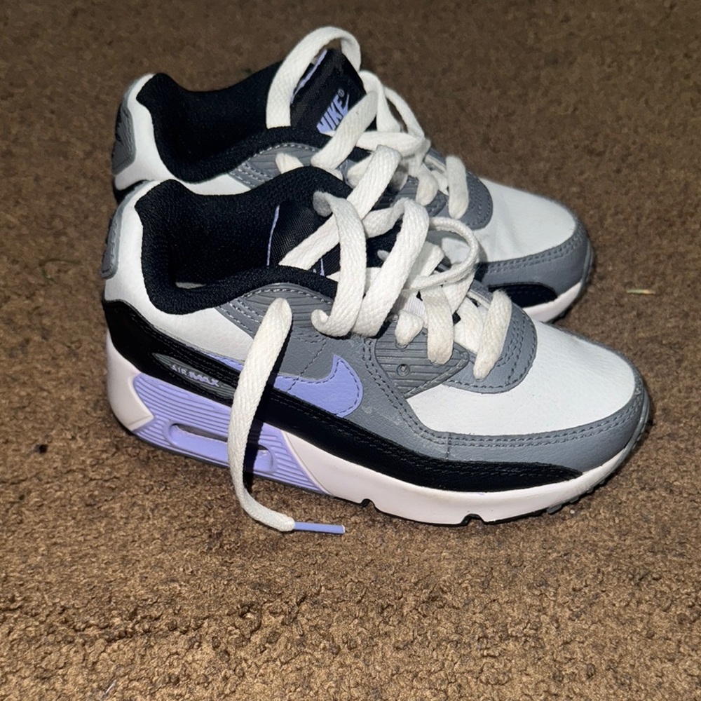 Nike Kids' Sneakers - White, Gray, and Purple